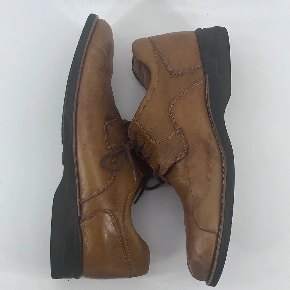 Johnston & Murphy Mens Tan Leather Bicycle Toe Oxford Shoes 12M 20-7233
